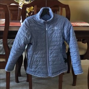 Girls north face jacket, EUC, reversible